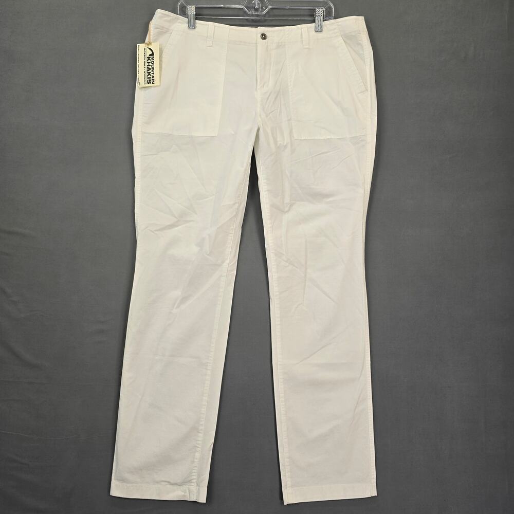 Mountain Khakis White Pants NEW $79 Stretch Chino Straight Classic Women Size 14